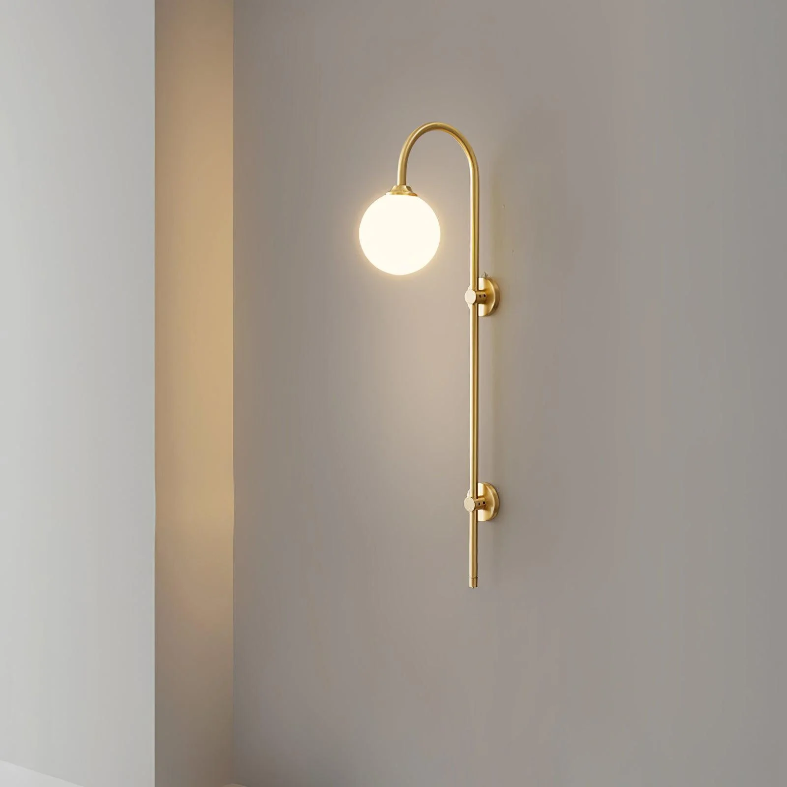 Nyvaris Modern Minimalist Globe Brass Glass Sconce Wall lamp - Image 33