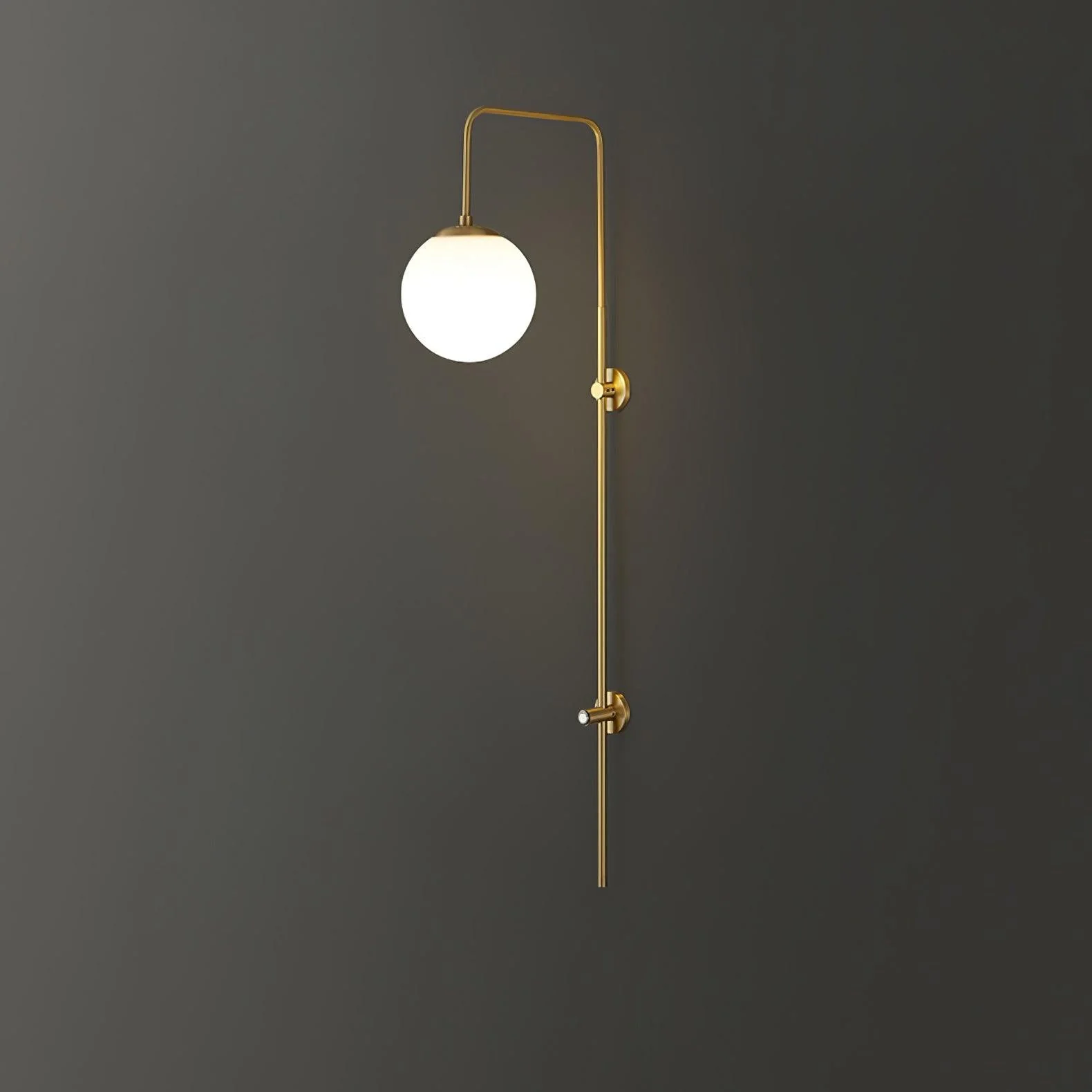 Nyvaris Modern Minimalist Globe Brass Glass Sconce Wall lamp - Image 5