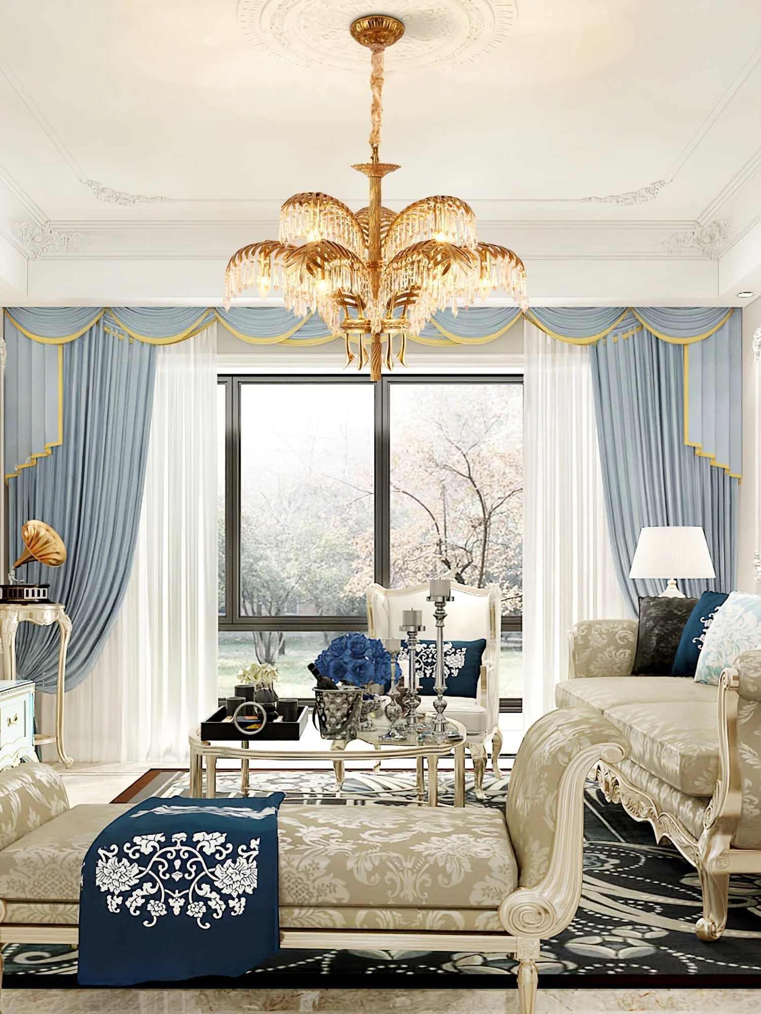 Odoraris Regal Brass Crystal Chandelier - Image 12