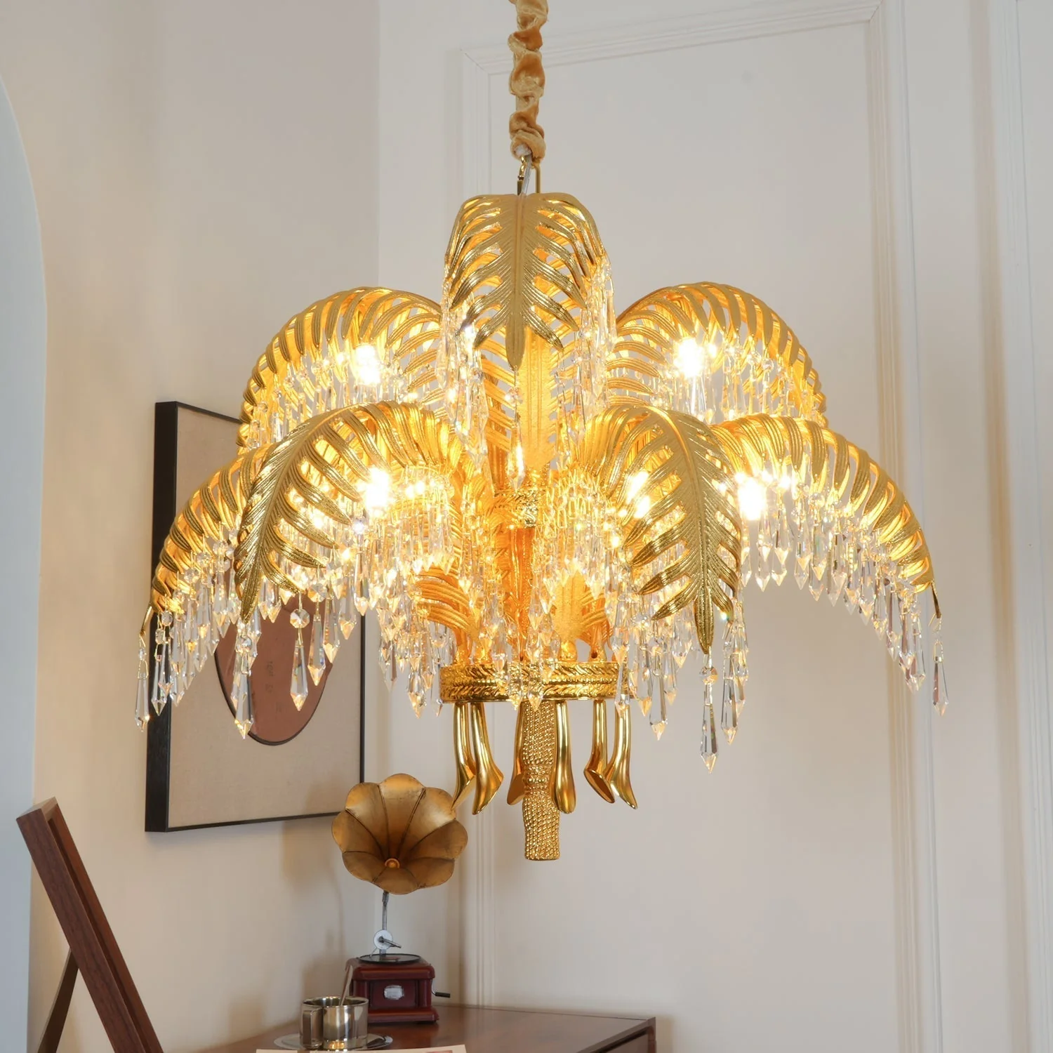 Odoraris Regal Brass Crystal Chandelier - Image 16