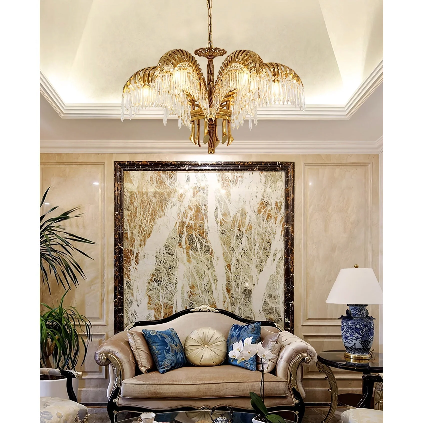 Odoraris Regal Brass Crystal Chandelier - Image 42