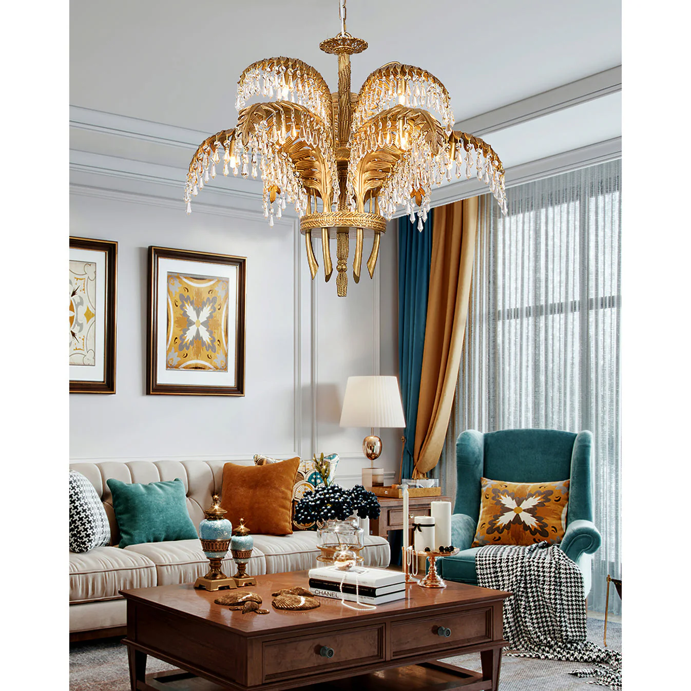 Odoraris Regal Brass Crystal Chandelier - Image 43