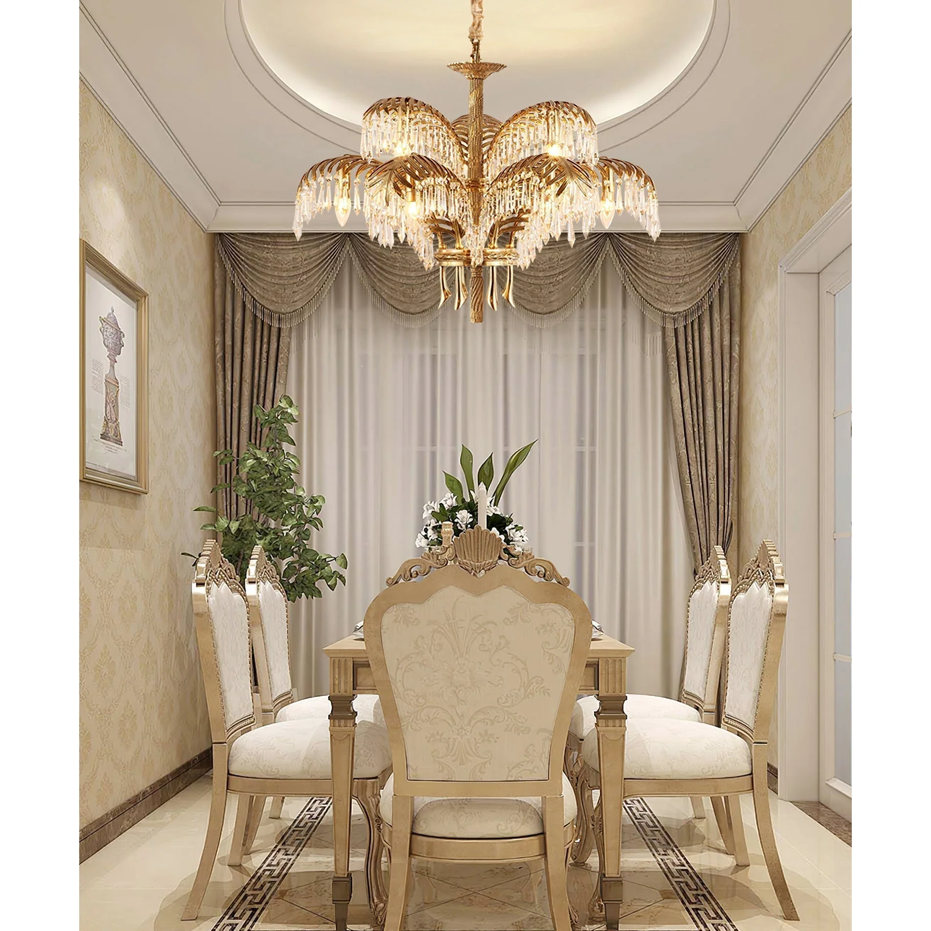 Odoraris Regal Brass Crystal Chandelier - Image 54