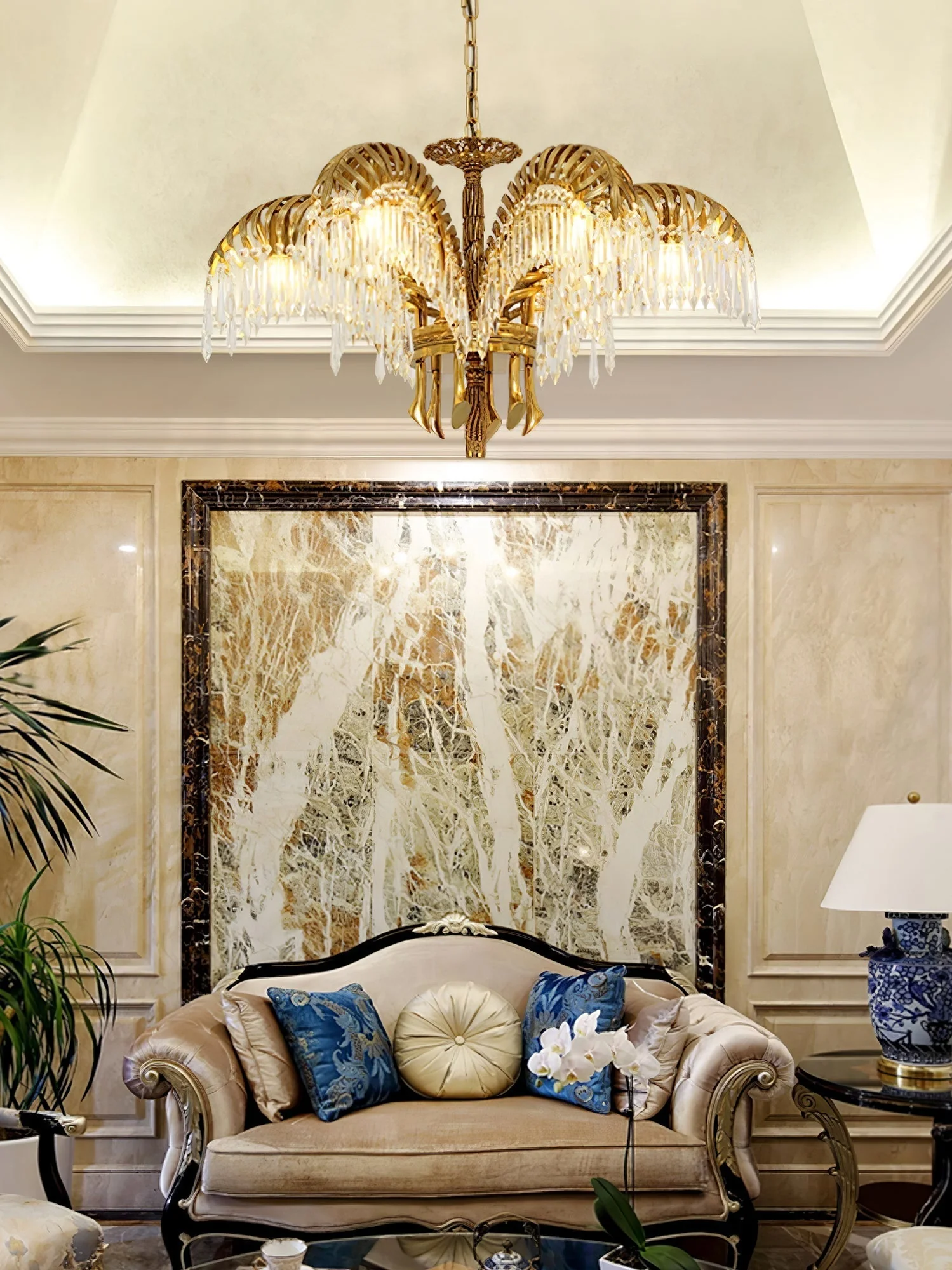 Odoraris Regal Brass Crystal Chandelier - Image 56