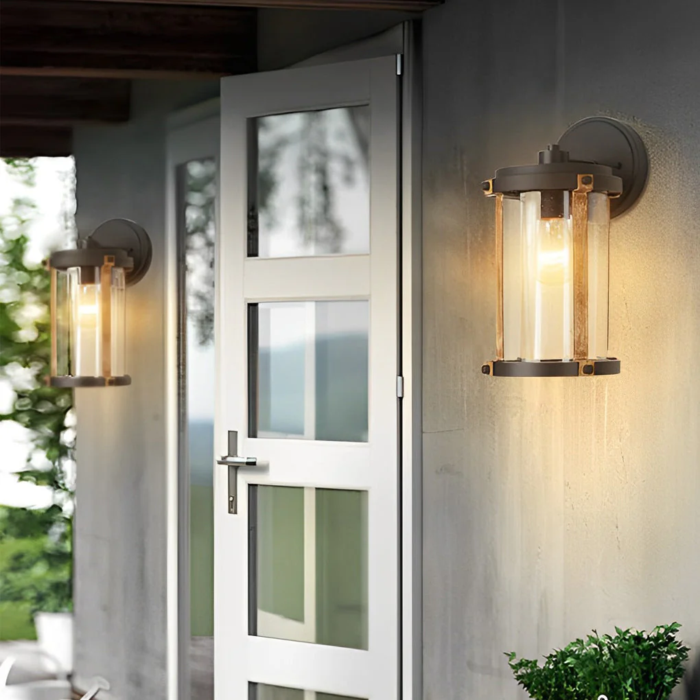 Ola Vintage Industrial Style Glass Outdoor Wall Sconces