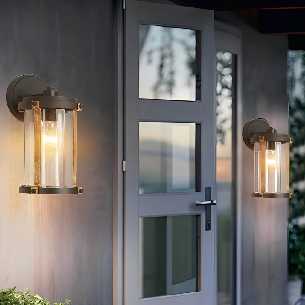 Ola Vintage Industrial Style Glass Outdoor Wall Sconces - Image 3