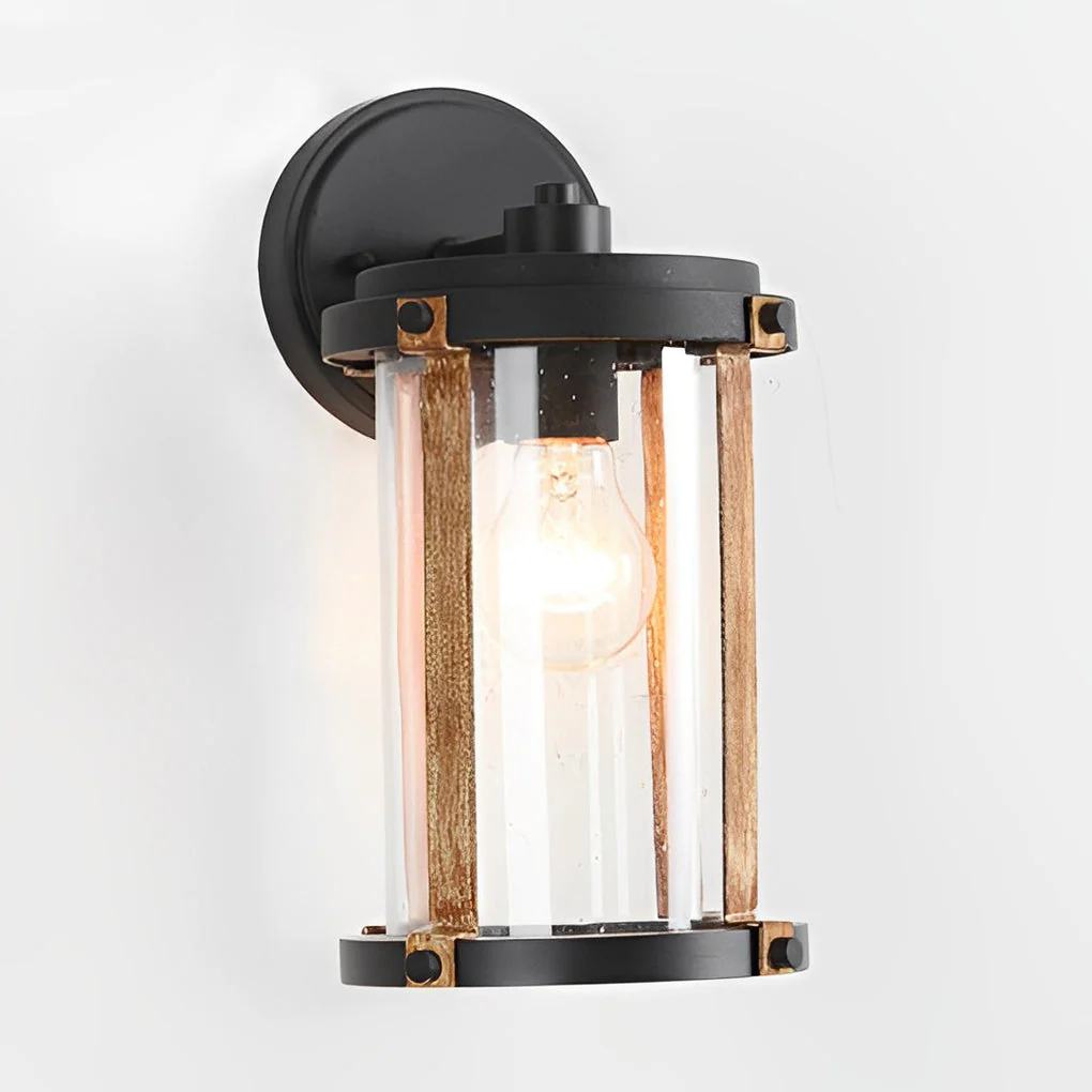 Ola Vintage Industrial Style Glass Outdoor Wall Sconces - Image 5