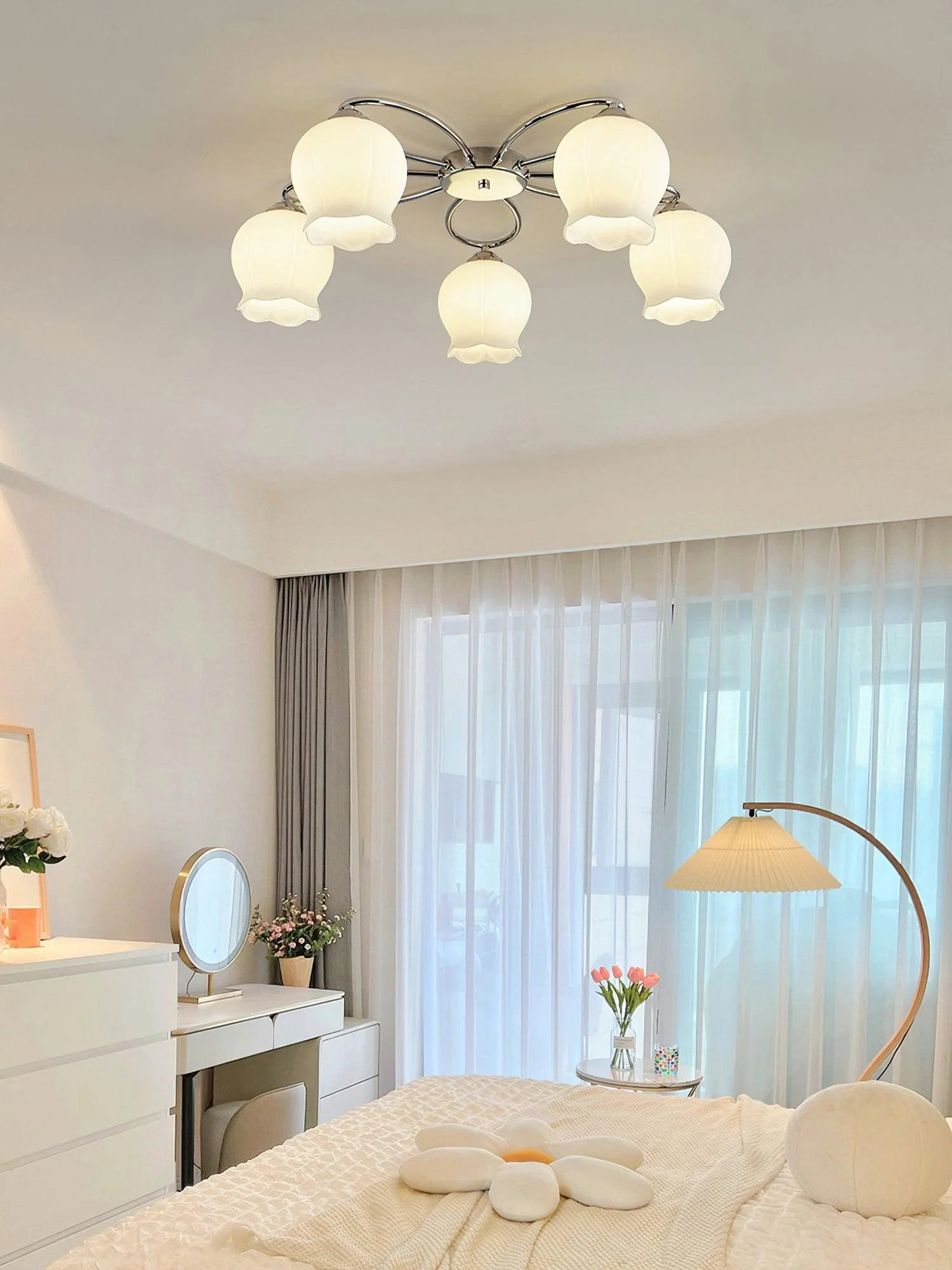 Oldore Premium Elegance Floral Glass Ceiling Lamp - Image 10