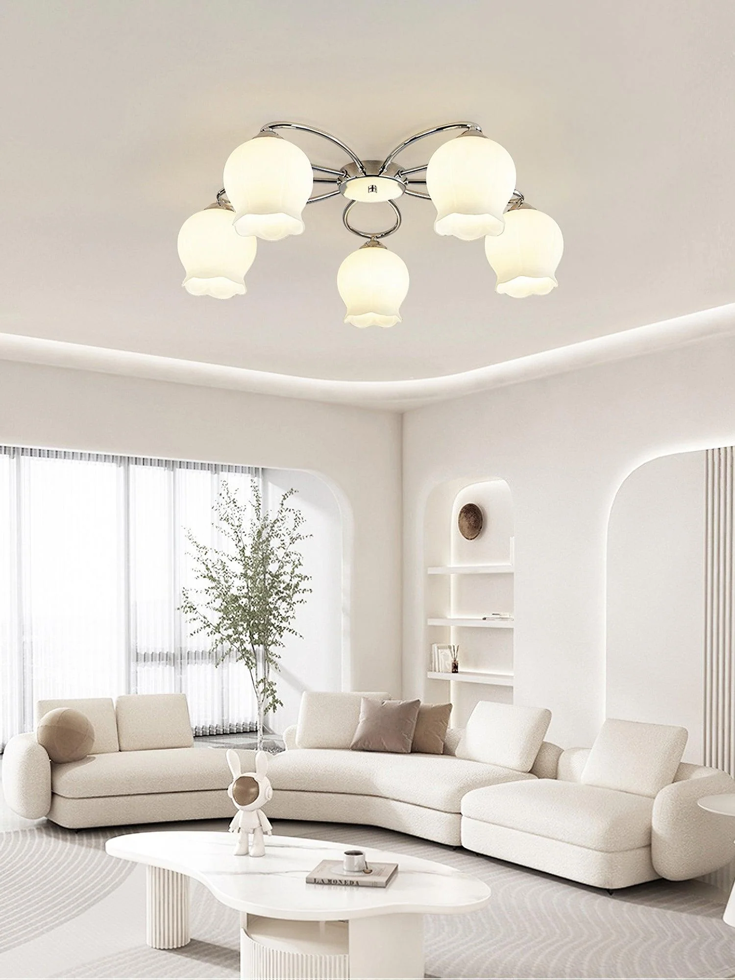 Oldore Premium Elegance Floral Glass Ceiling Lamp - Image 6