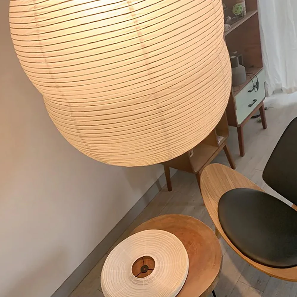 Olive Minimalist Rice Paper Pendant Light - Image 24