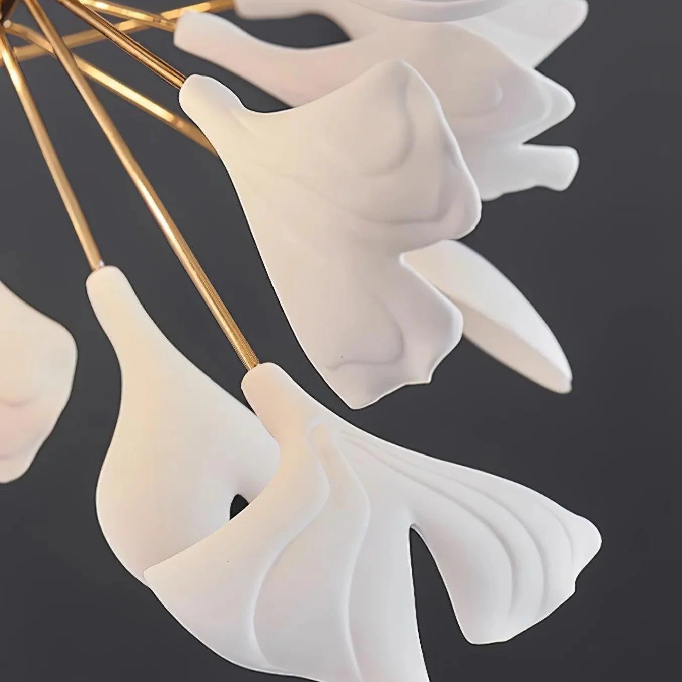 Olivia Ceramic Gingko Chandelier Firefly Art Design - Image 11