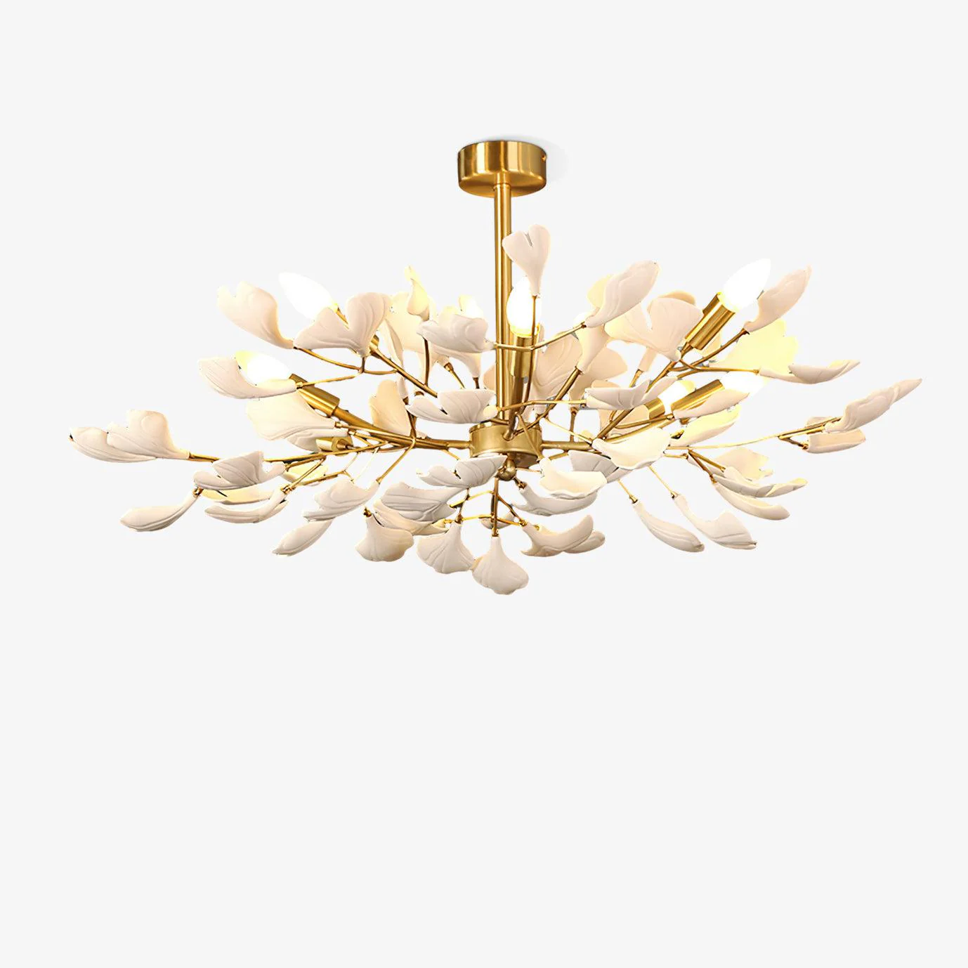 Olivia Ceramic Gingko Chandelier Firefly Art Design - Image 4