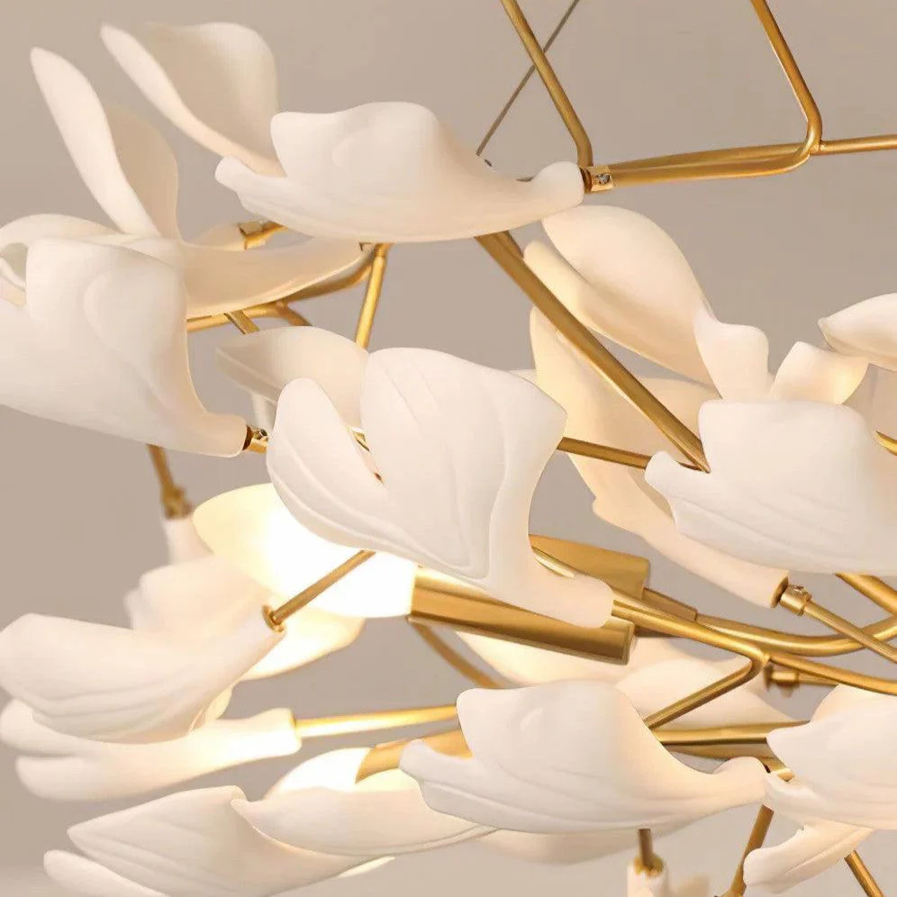 Olivia Ceramic Gingko Chandelier Firefly Art Design - Image 9