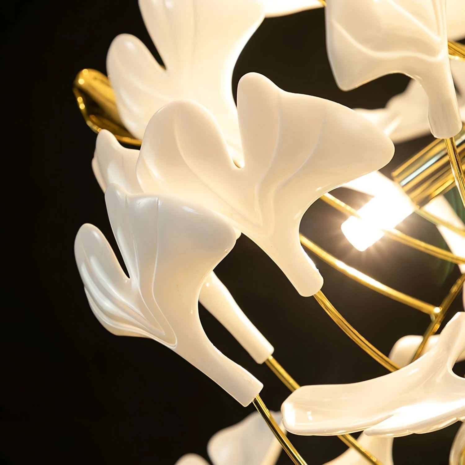 Olivia Ceramic Gingko Chandelier Luxury Hotel Staircase - Image 13