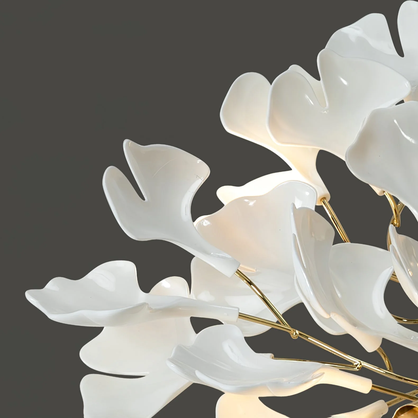 Olivia Ceramic Gingko Chandelier Luxury Hotel Staircase - Image 22
