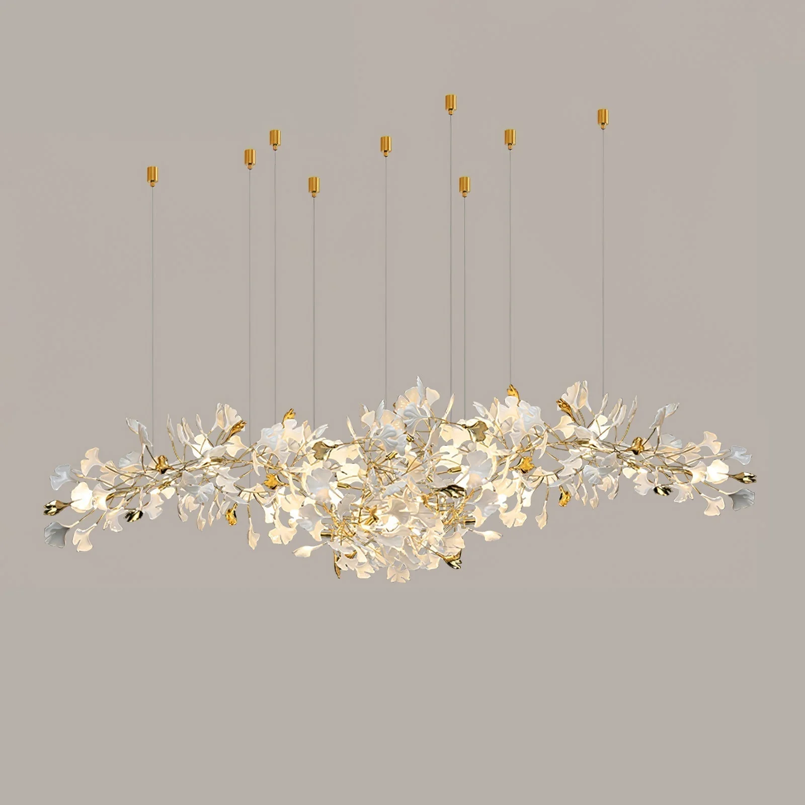 Olivia Ceramic Gingko Chandelier Luxury Hotel Staircase - Image 31