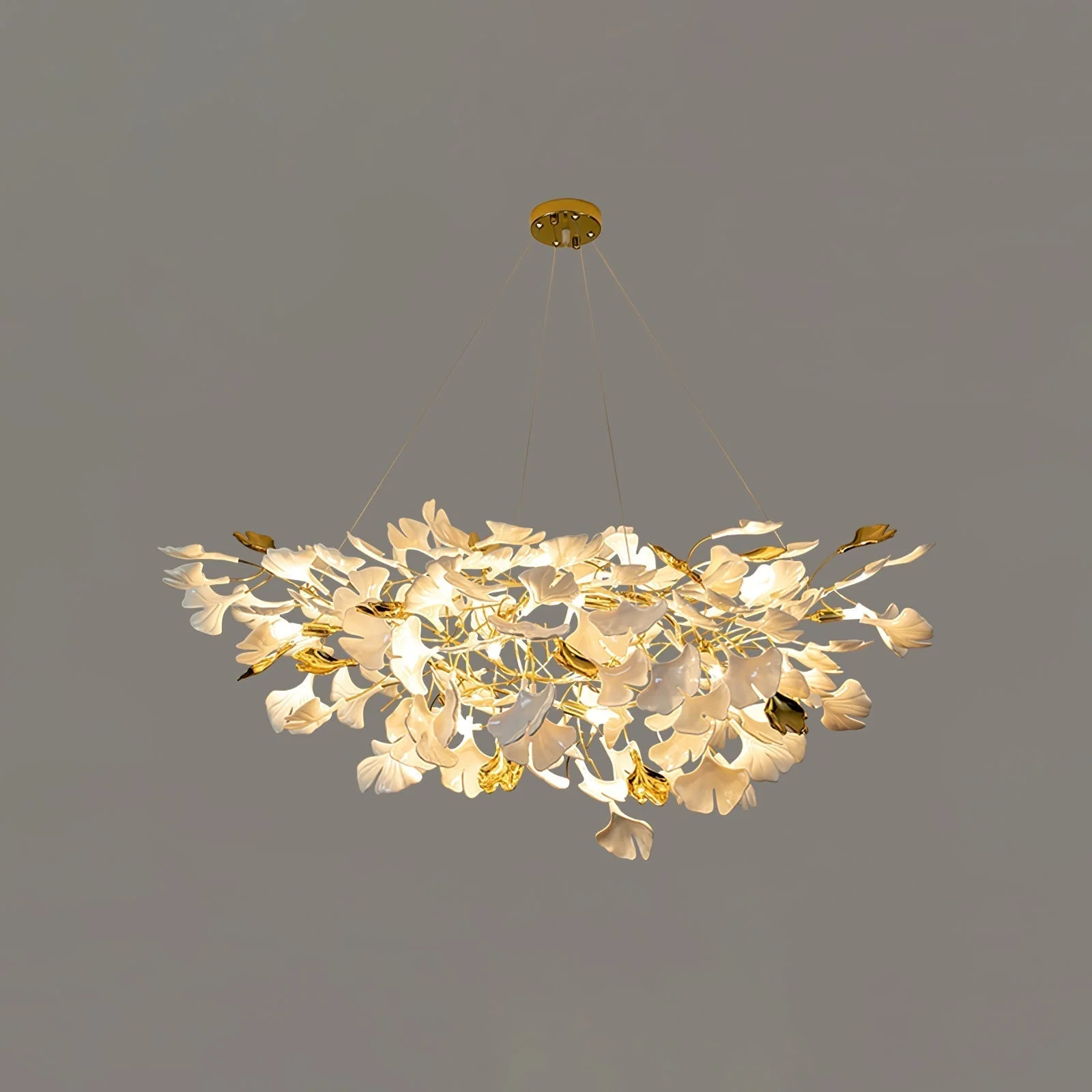Olivia Ceramic Gingko Chandelier Luxury Hotel Staircase - Image 36