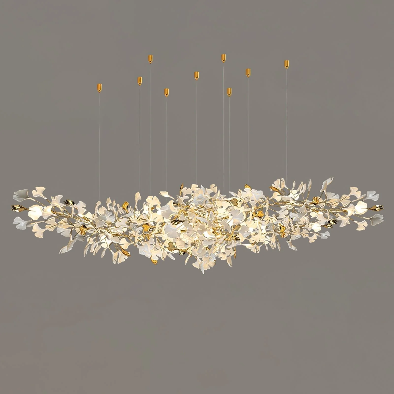 Olivia Ceramic Gingko Chandelier Luxury Hotel Staircase - Image 40