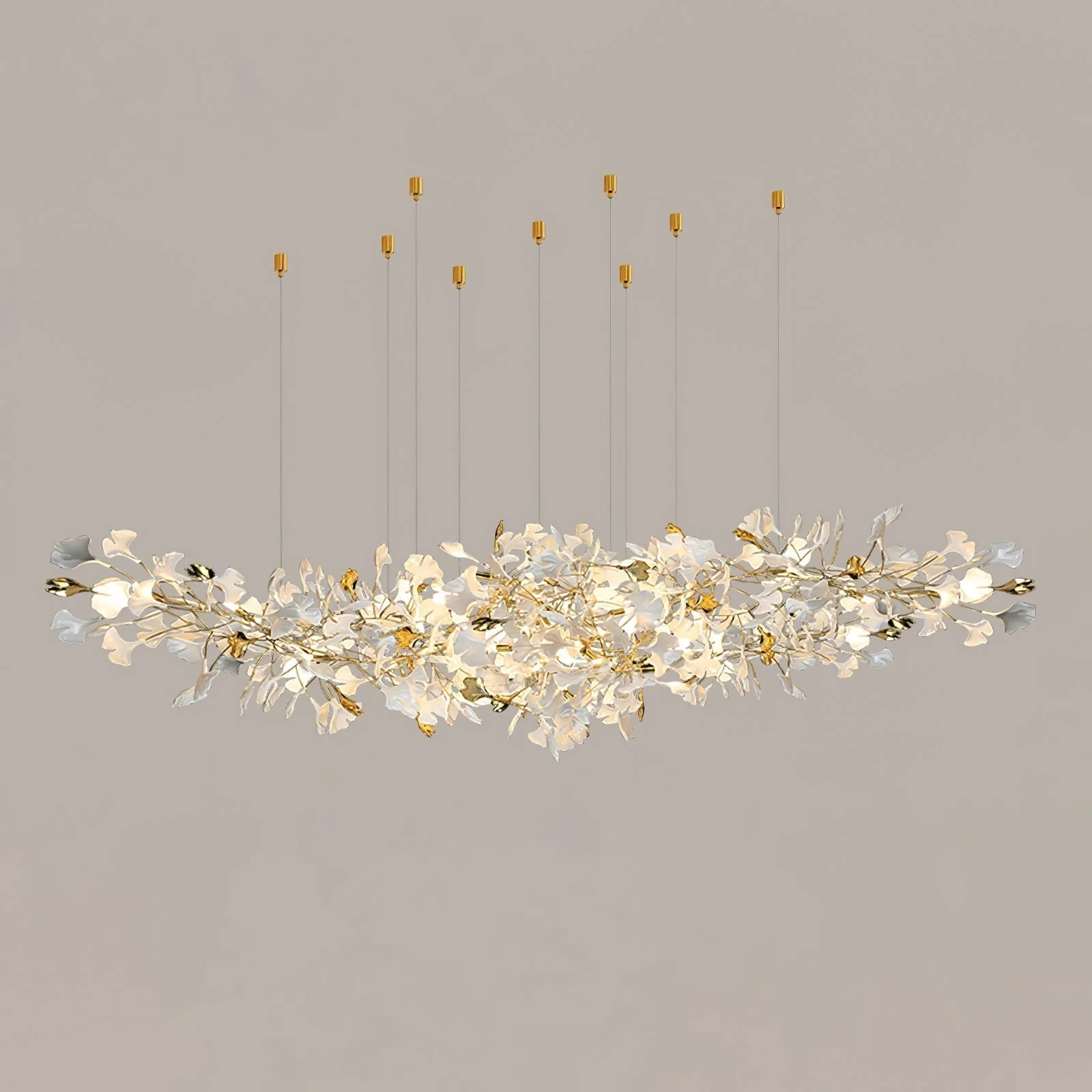 Olivia Ceramic Gingko Chandelier Luxury Hotel Staircase - Image 44