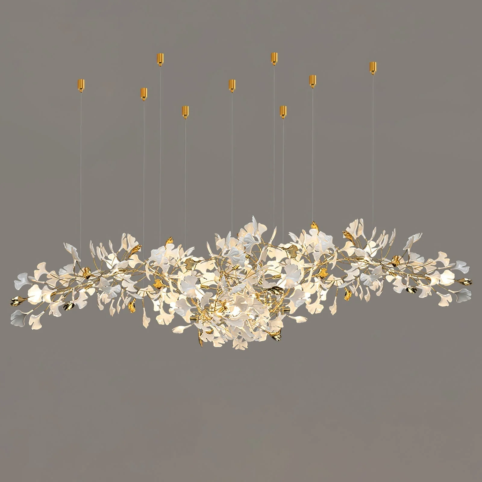Olivia Ceramic Gingko Chandelier Luxury Hotel Staircase - Image 48