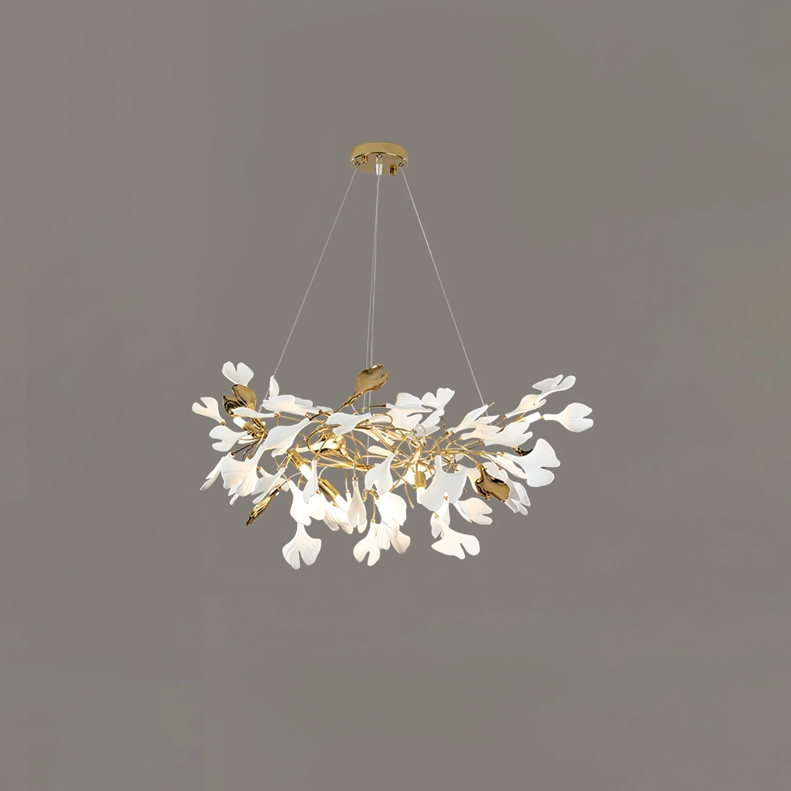 Olivia Ceramic Gingko Chandelier Luxury Hotel Staircase - Image 5