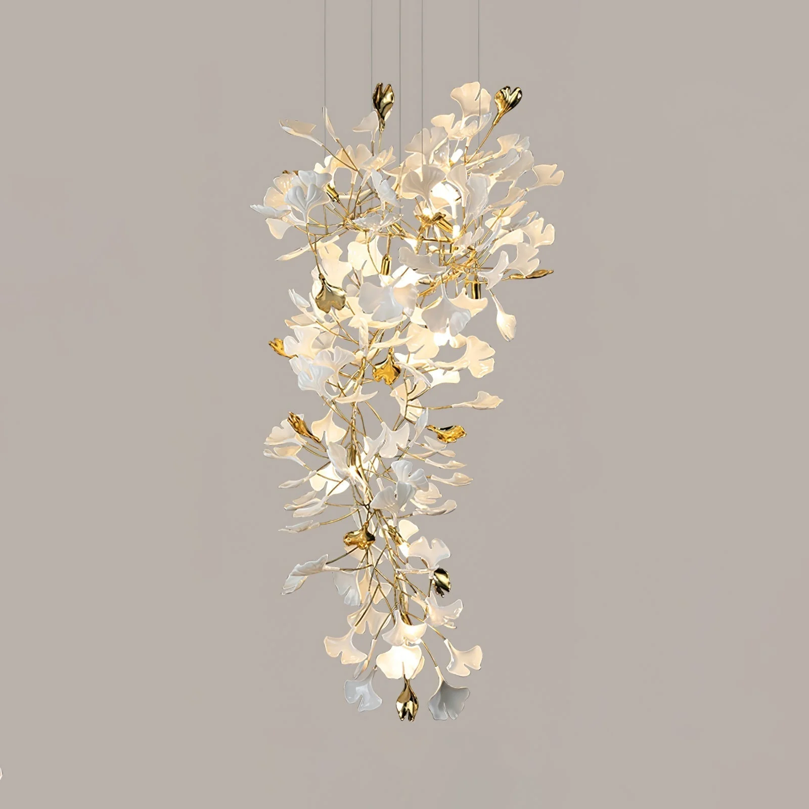 Olivia Ceramic Gingko Chandelier Luxury Hotel Staircase - Image 55