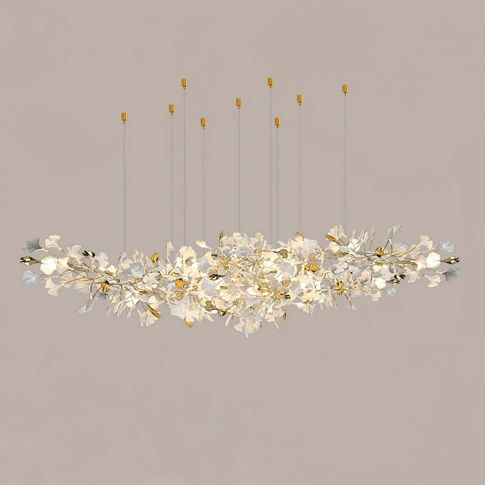 Olivia Ceramic Gingko Chandelier Luxury Hotel Staircase - Image 60