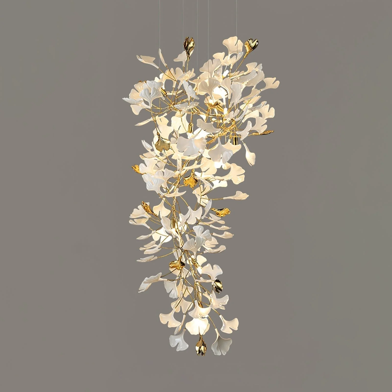 Olivia Ceramic Gingko Chandelier Luxury Hotel Staircase - Image 64