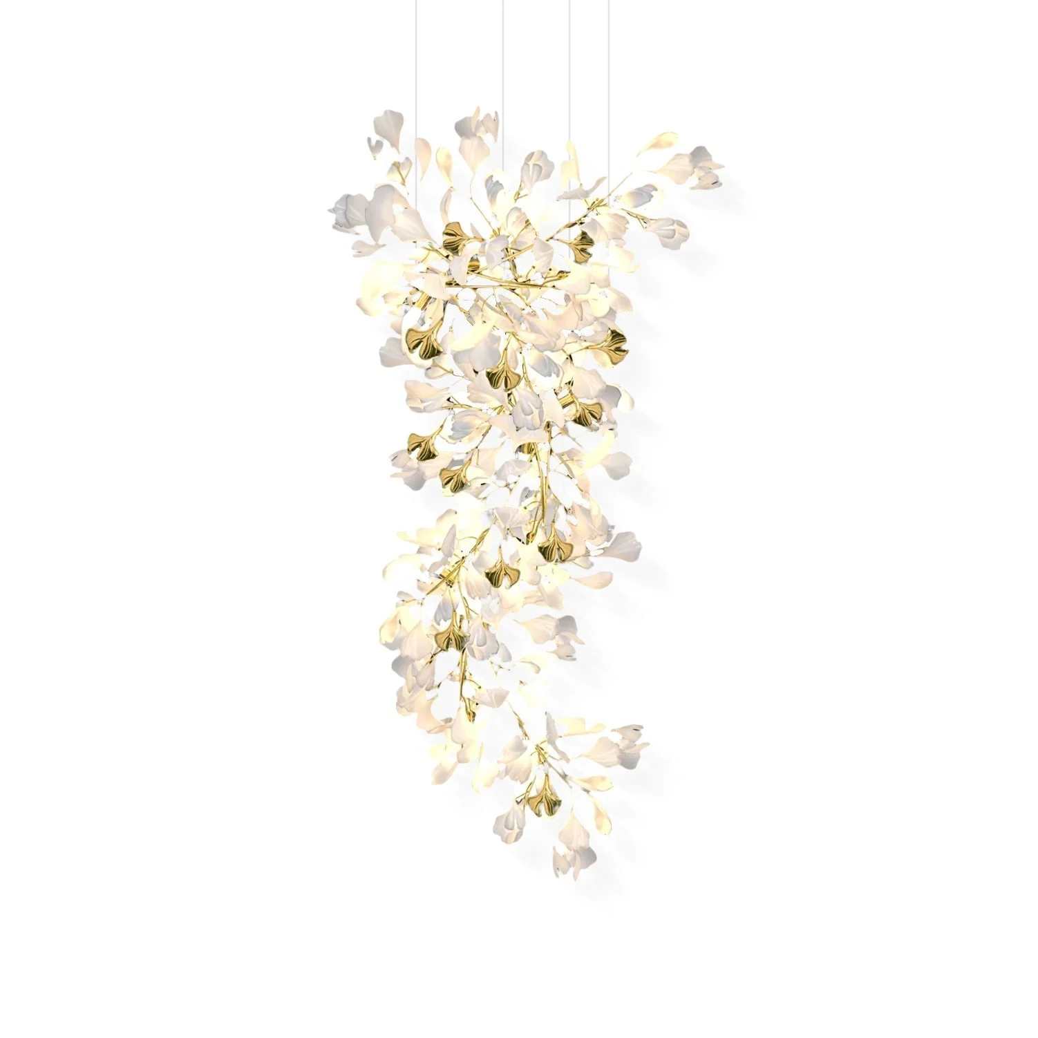 Olivia Ceramic Gingko Chandelier Luxury Hotel Staircase - Image 69