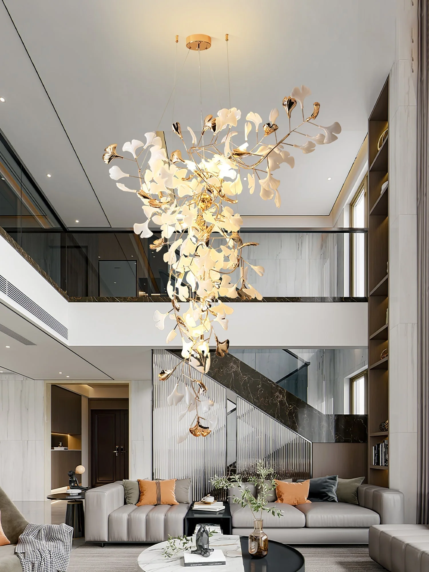 Olivia Ceramic Gingko Chandelier Tip Flying - Image 2
