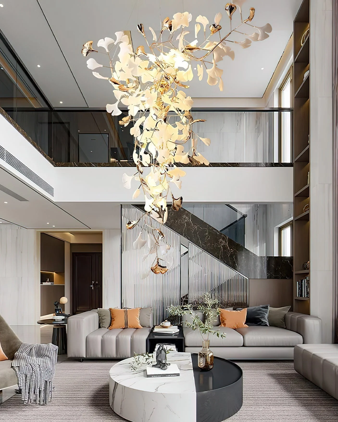 Olivia Ceramic Gingko Chandelier Tip Flying - Image 25