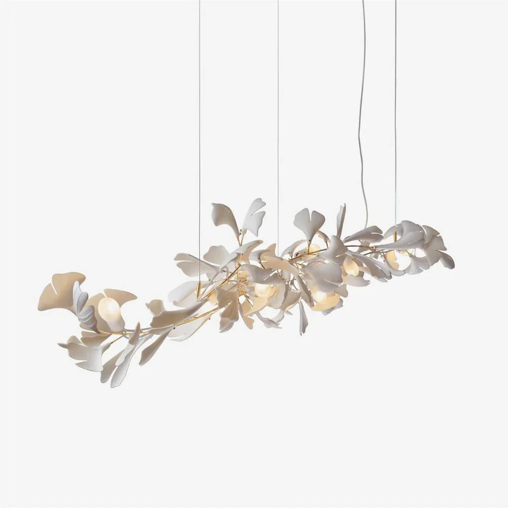 Olivia Ceramic Gingko Leaf Chandelier Branch-like Design
