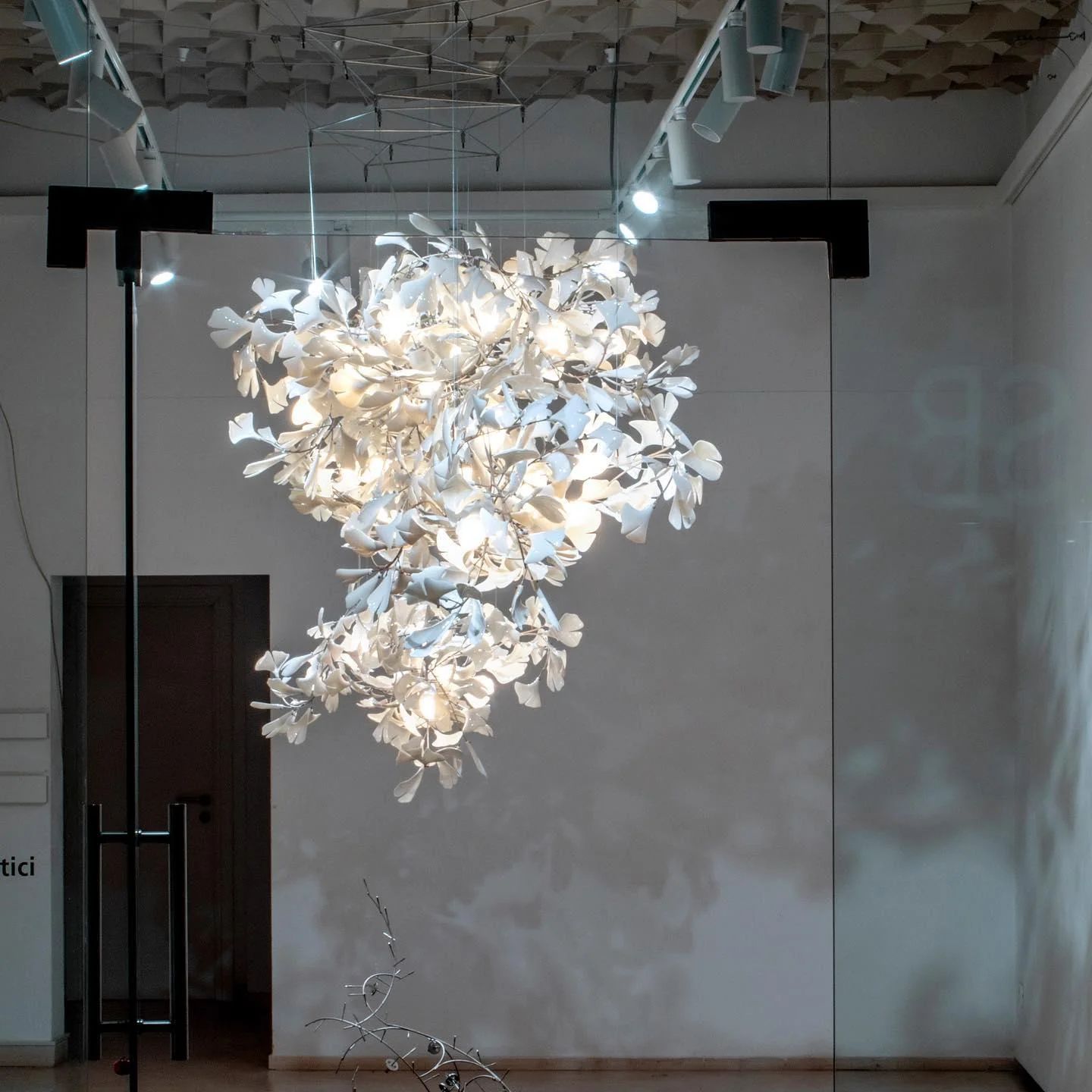 Olivia Ceramic Gingko Leaf Chandelier Branch-like Design - Image 10