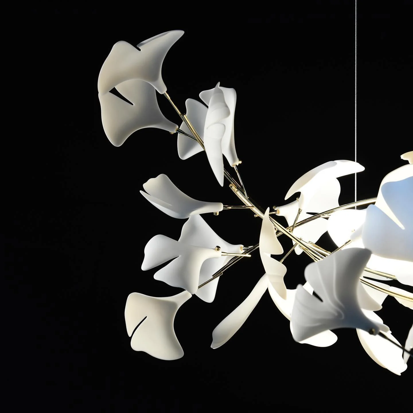 Olivia Ceramic Gingko Leaf Chandelier Branch-like Design - Image 15