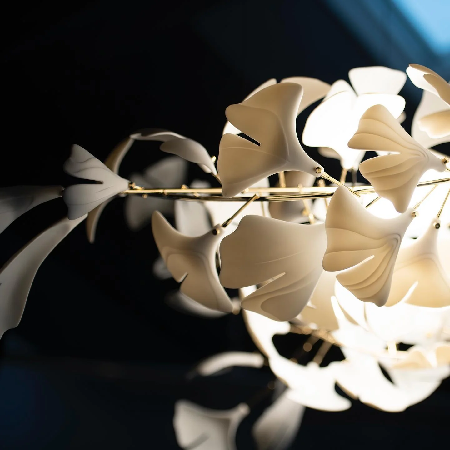 Olivia Ceramic Gingko Leaf Chandelier Branch-like Design - Image 17