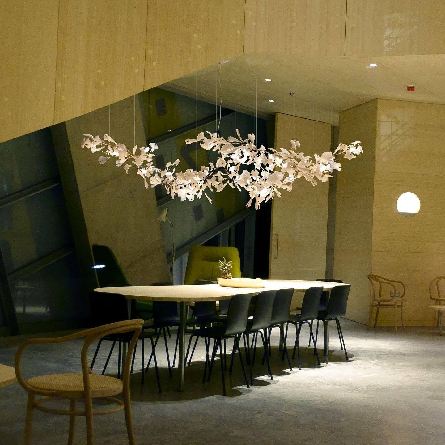 Olivia Ceramic Gingko Leaf Chandelier Branch-like Design - Image 20