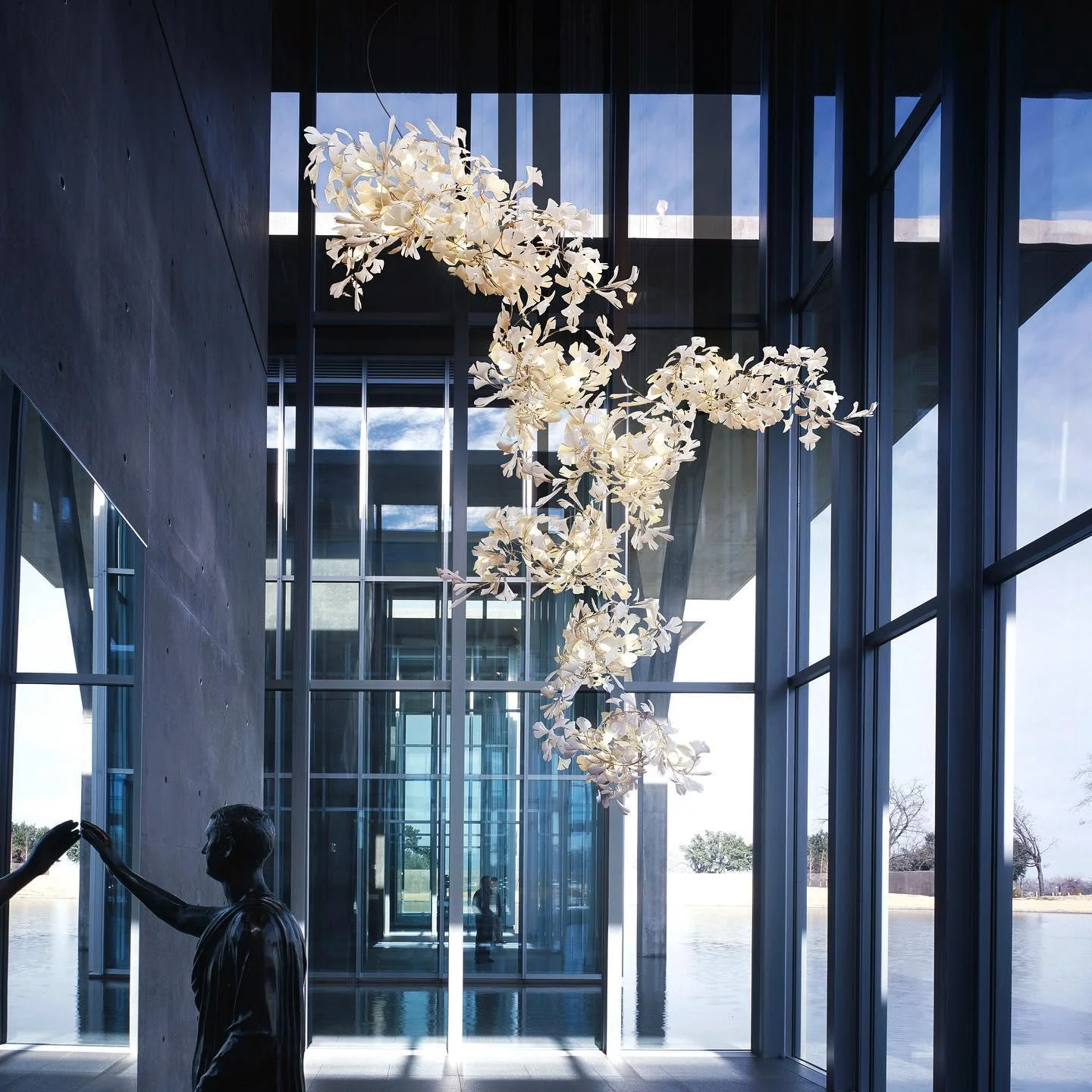 Olivia Ceramic Gingko Leaf Chandelier Branch-like Design - Image 21