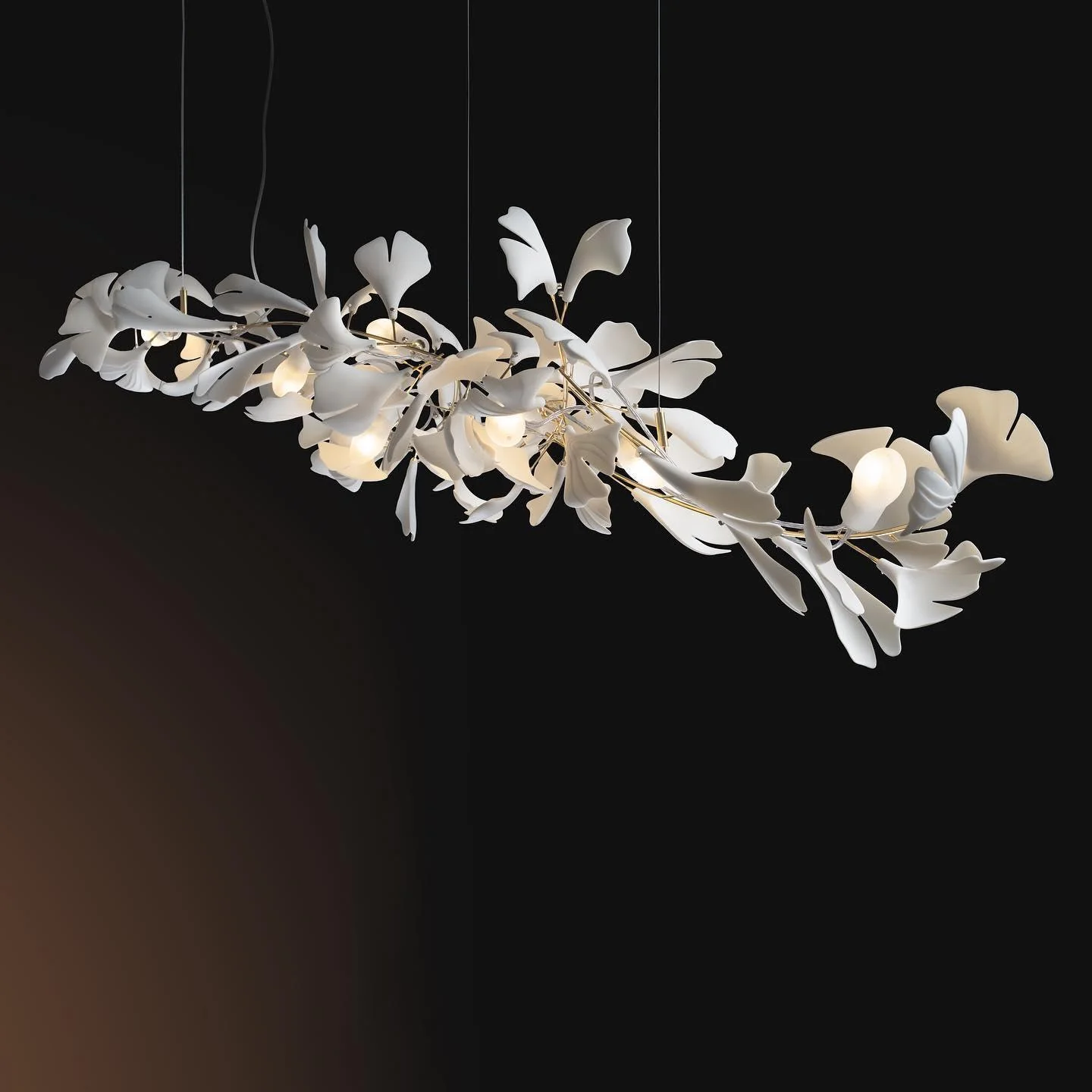 Olivia Ceramic Gingko Leaf Chandelier Branch-like Design - Image 26