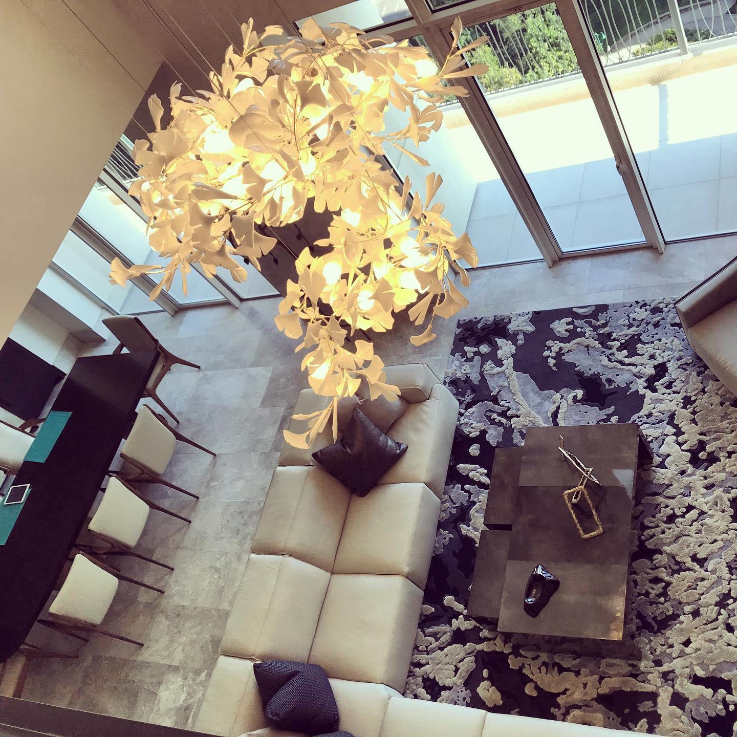 Olivia Ceramic Gingko Leaf Chandelier Branch-like Design - Image 27