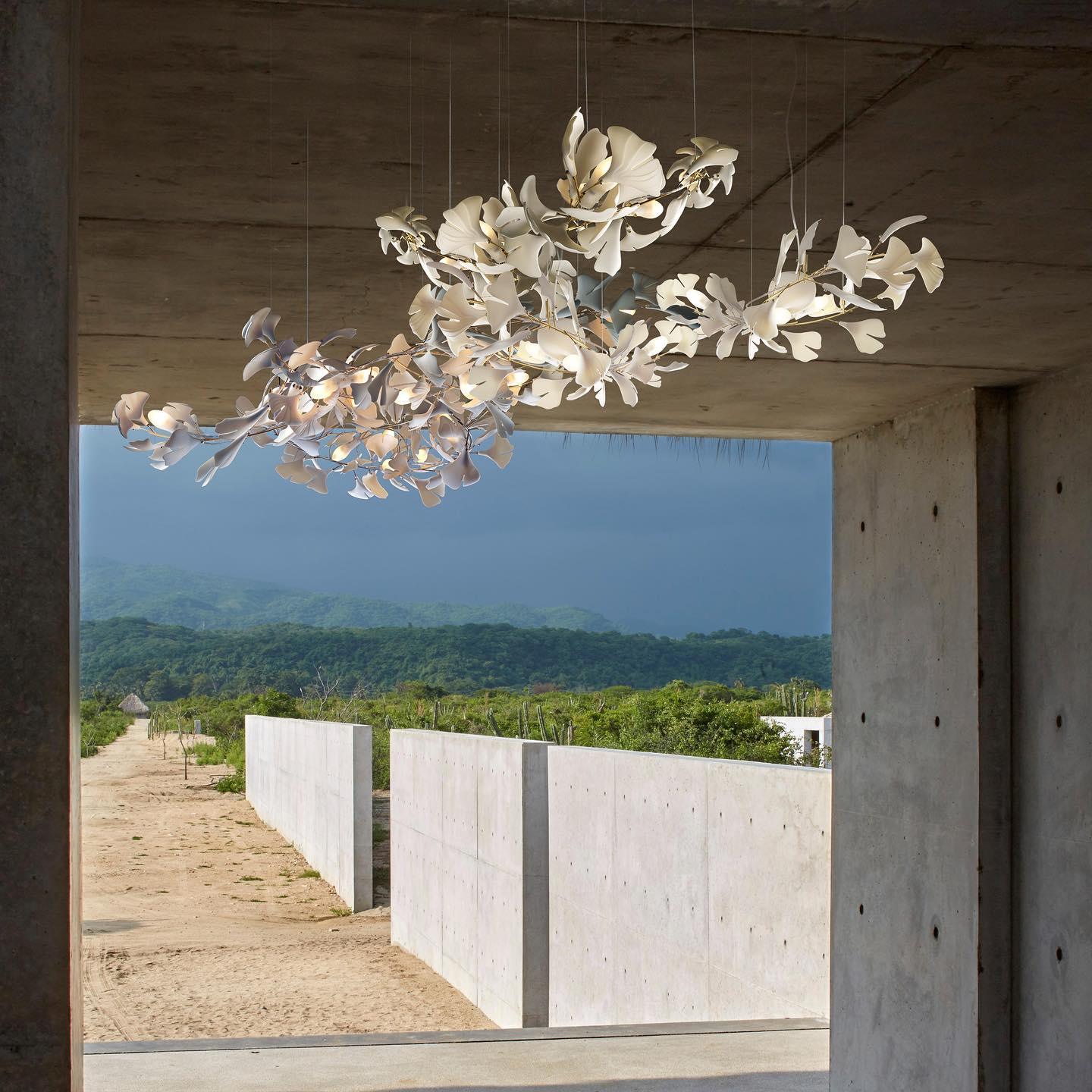 Olivia Ceramic Gingko Leaf Chandelier Branch-like Design - Image 28