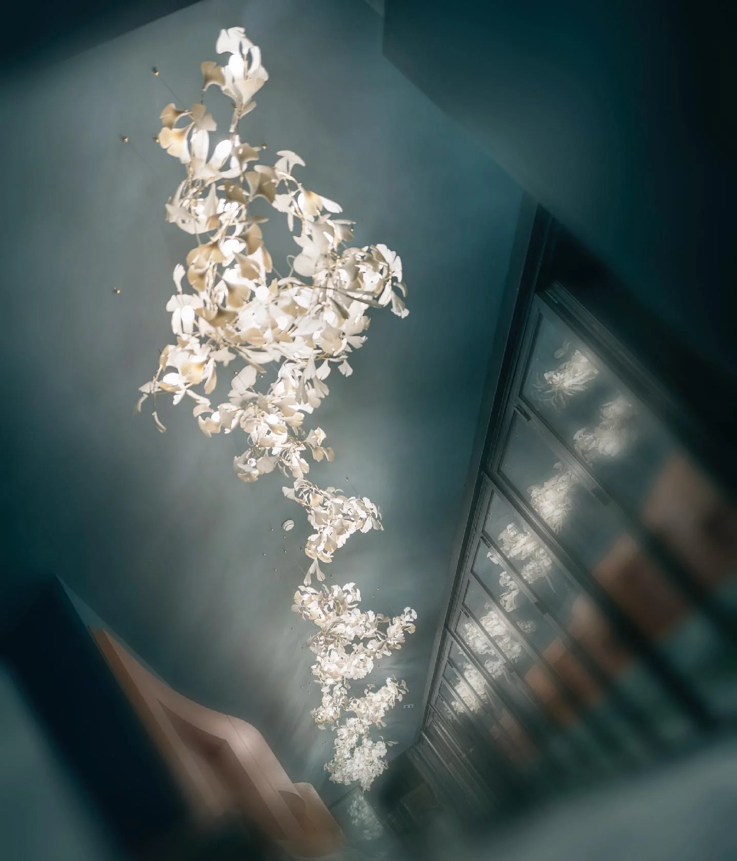 Olivia Ceramic Gingko Leaf Chandelier Branch-like Design - Image 32
