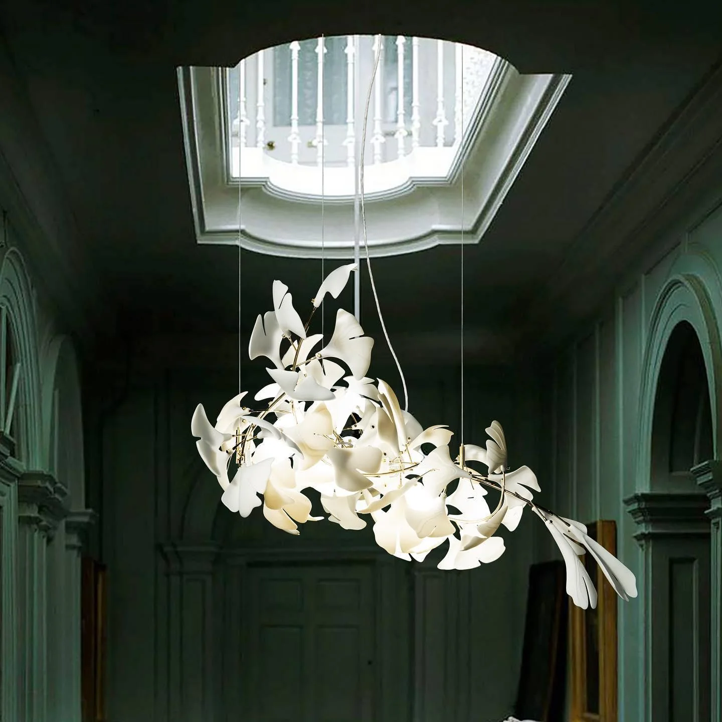 Olivia Ceramic Gingko Leaf Chandelier Branch-like Design - Image 38