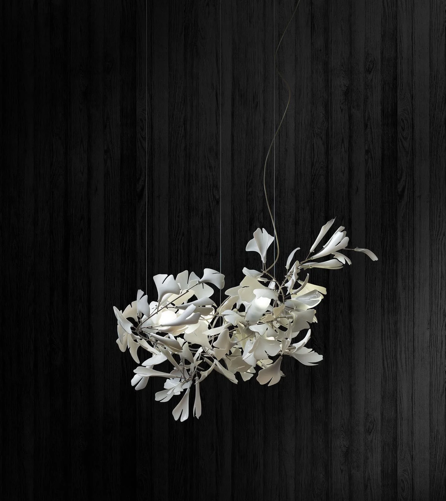 Olivia Ceramic Gingko Leaf Chandelier Branch-like Design - Image 4
