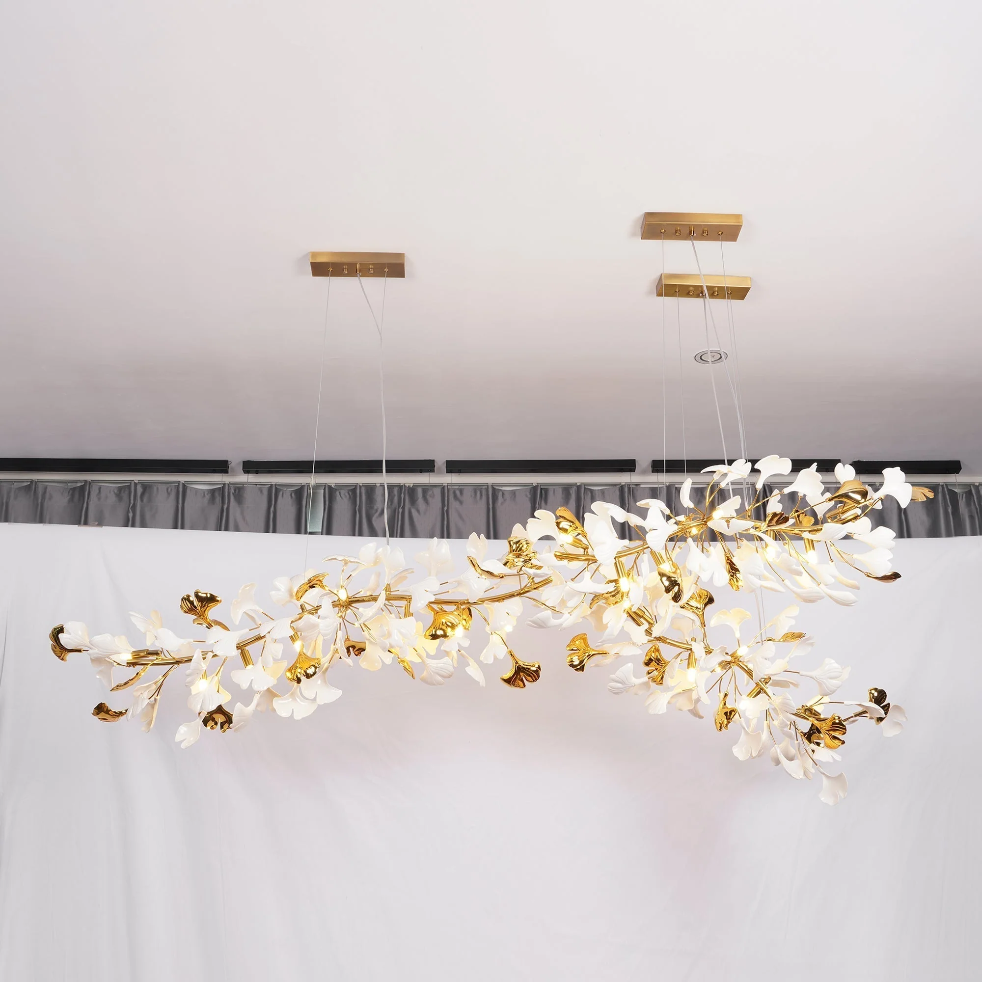 Olivia Ceramic Gingko Leaf Chandelier Branch-like Design - Image 40