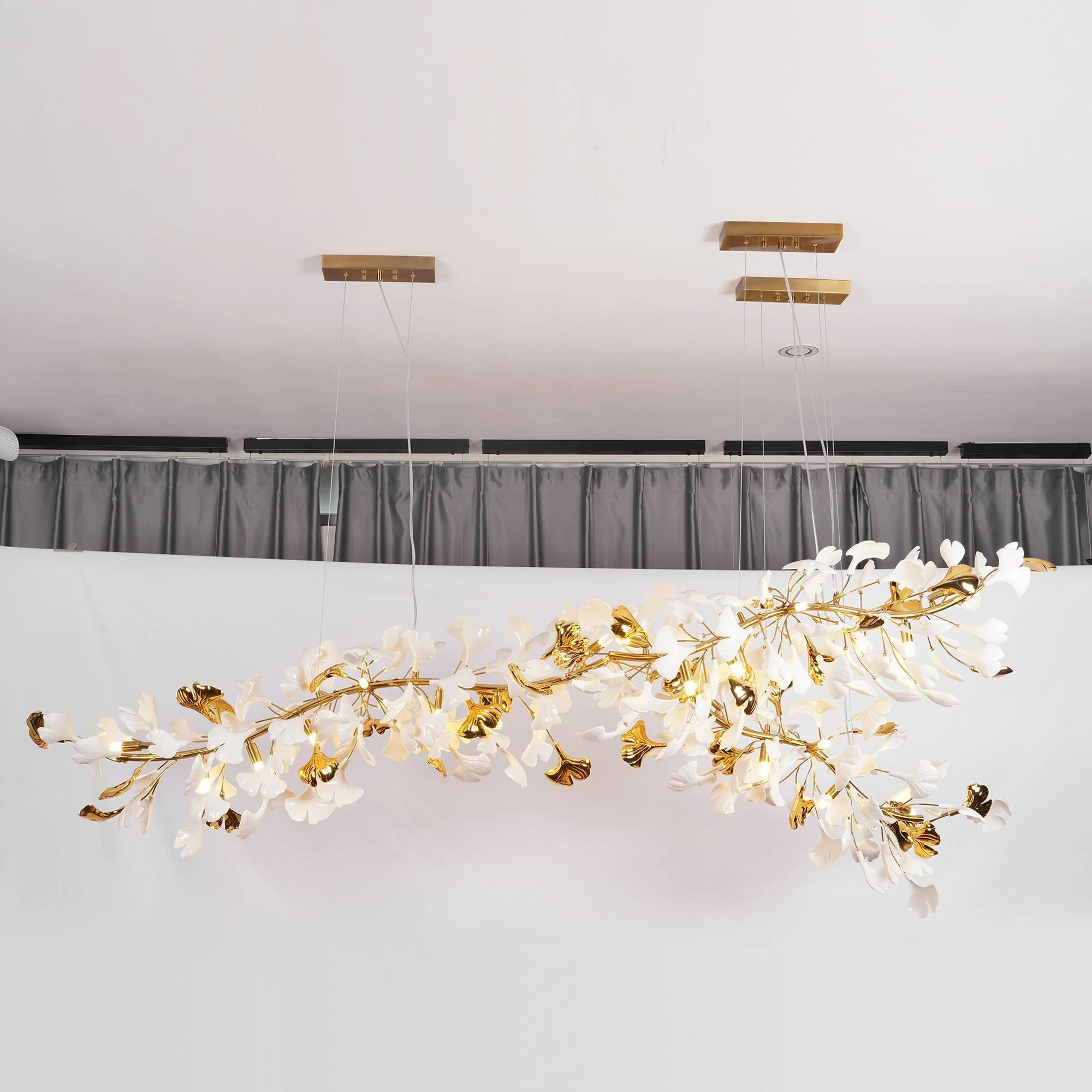 Olivia Ceramic Gingko Leaf Chandelier Branch-like Design - Image 41