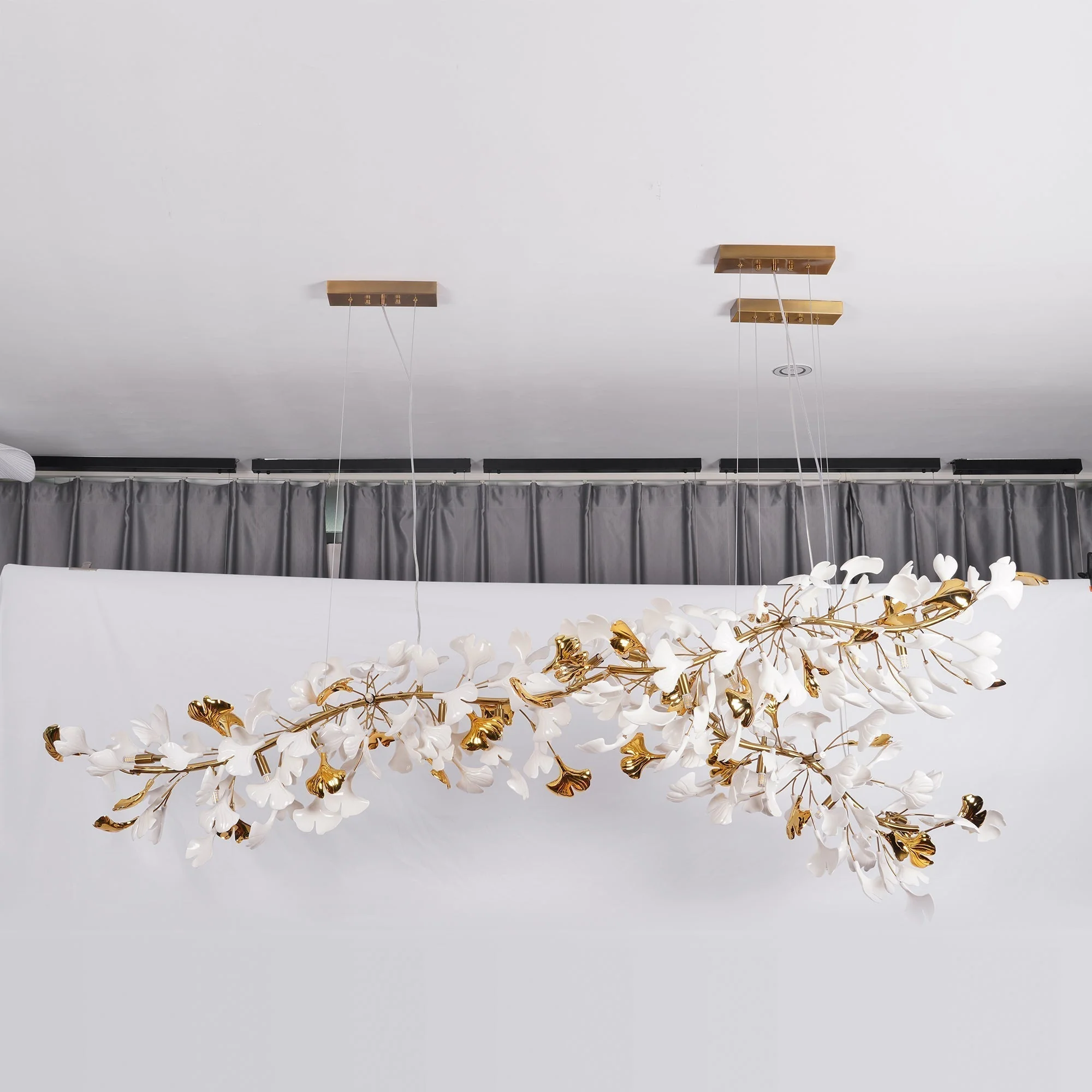 Olivia Ceramic Gingko Leaf Chandelier Branch-like Design - Image 42