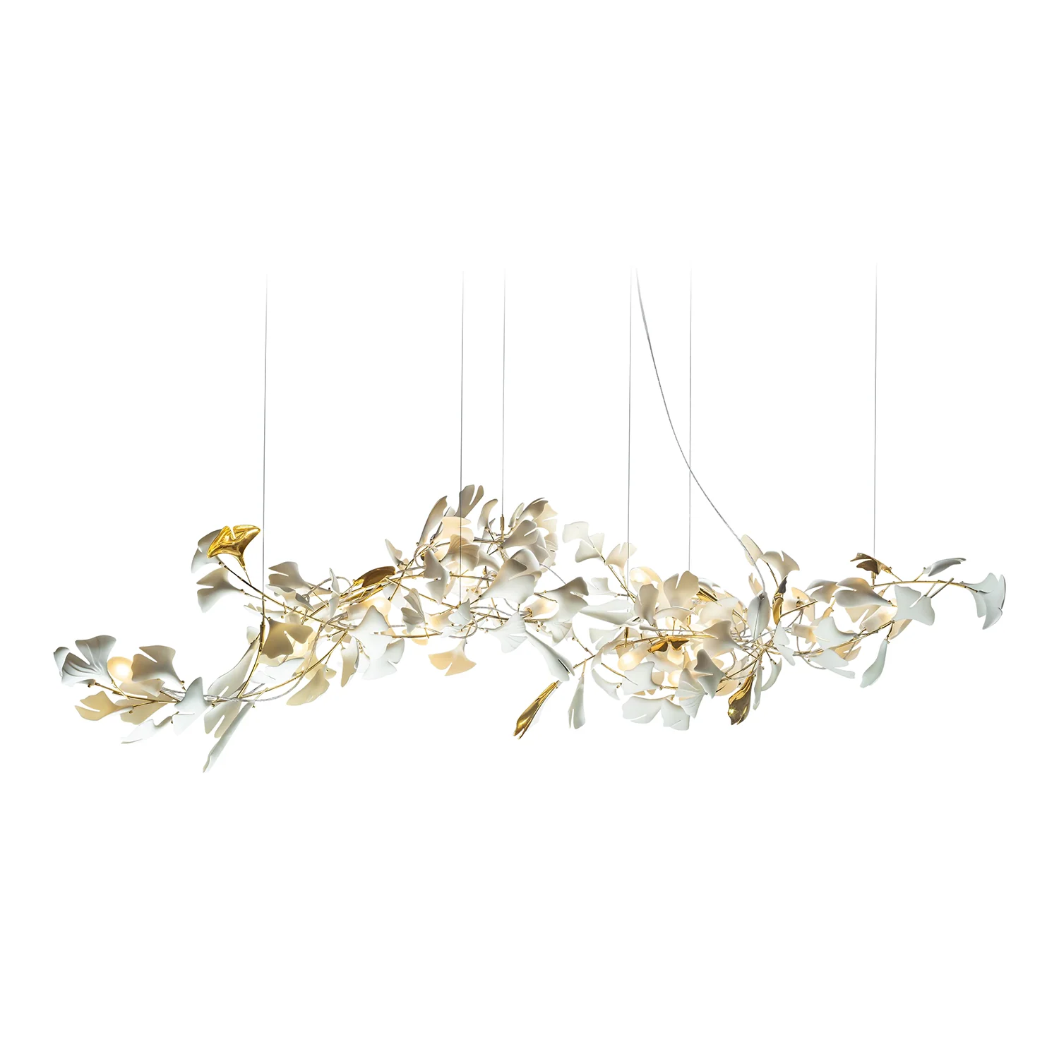 Olivia Ceramic Gingko Leaf Chandelier Branch-like Design - Image 46