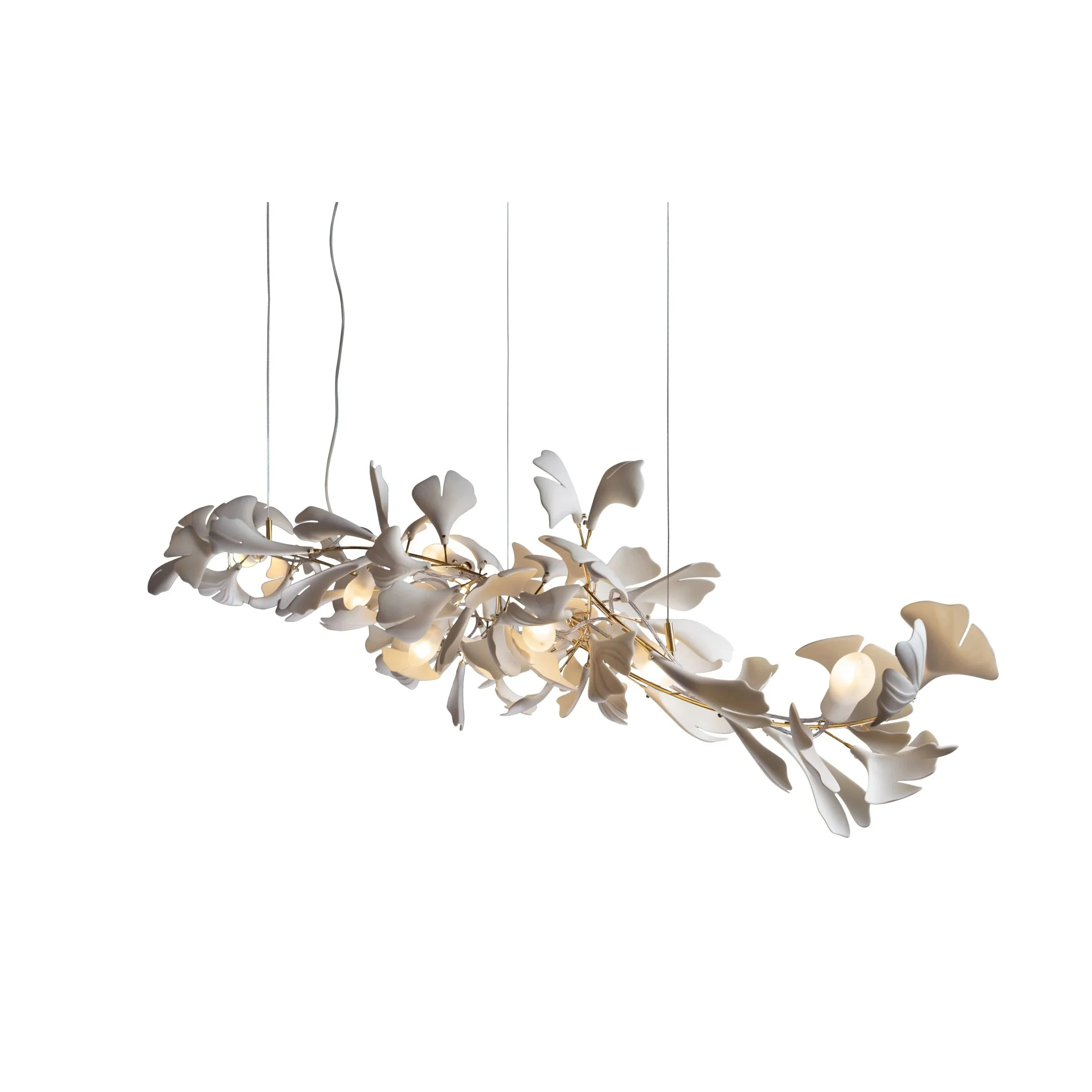 Olivia Ceramic Gingko Leaf Chandelier Branch-like Design - Image 49