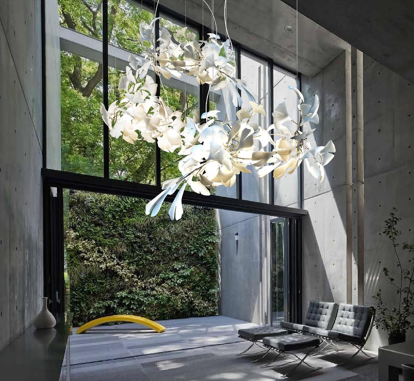 Olivia Ceramic Gingko Leaf Chandelier Branch-like Design - Image 52