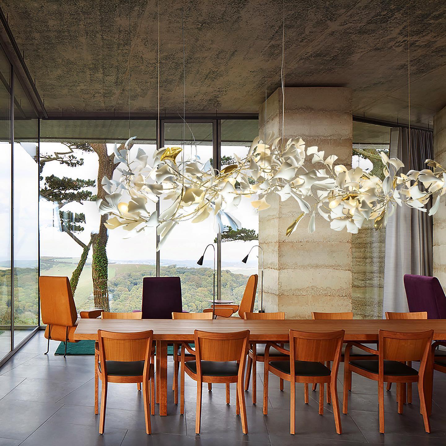 Olivia Ceramic Gingko Leaf Chandelier Branch-like Design - Image 54